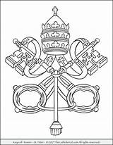 Vatican Thecatholickid Pope Keyhole sketch template
