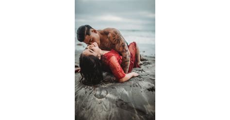 this couple met right before taking these sexy beach photos popsugar