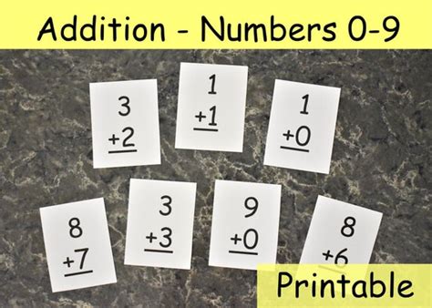 addition flash cards math facts numbers    grade etsy