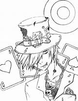 Hatter Mad Coloring Pages Anime Alice Wonderland Deviantart Scary Printable Drawings Template Sketch Color Getcolorings sketch template