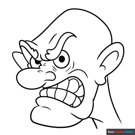 cartoon angry face coloring page drawing coloring home