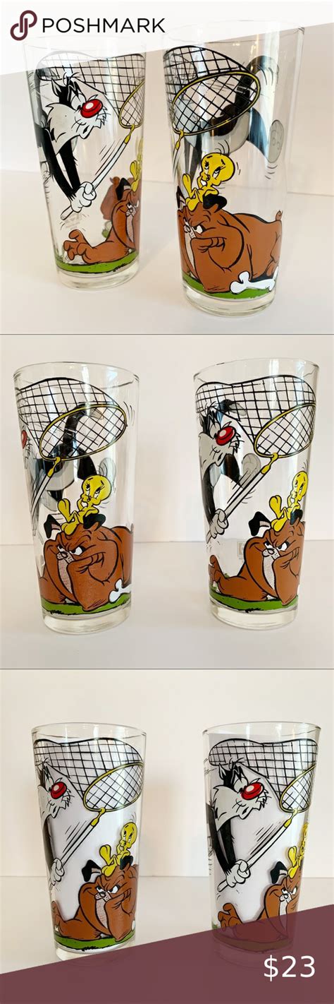 Tweety Sylvester Spike Looney Tunes Drinking Glasses 1976 Pepsi
