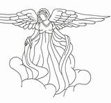 Guardian Angel Drawing Angels Tattoo Drawings Sketch Simple Sketches Female Silhouette Easy Deviantart Clouds Template Line Google Designs Templates Christmas sketch template