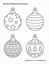 Ornaments Christmas Printable Tree Round Templates Coloring Pages Ornament Template Printables Pdf Color Crafts Firstpalette Decorations Paper Preschool Use Set sketch template