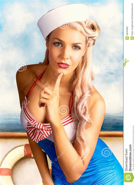 50s and 60s pinup style photo illustration stock image