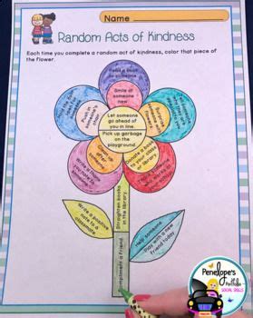 kindness flower  kindness activities helping kids child therapy