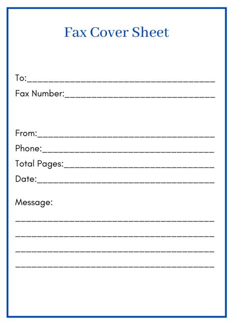 fax cover sheet templates   excel word