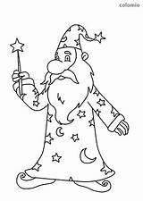 Wizard Coloring Fairy Pages Wand Dress Star Fables Tale Sheet sketch template