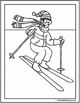 Coloring Sports Winter Sheets Skiing Ski Pages Pdf Print Color Customize Printable Comments Vezi Site Colorwithfuzzy sketch template