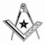 Square Masonic Compass Decal Vinyl Star sketch template