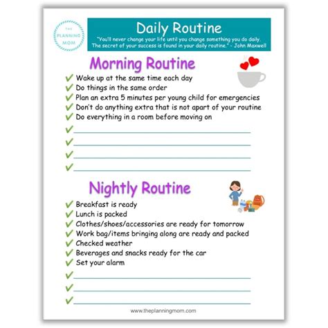improve  morning routine  planning mom