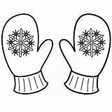 Mittens Coloring Snowflake Pages Winter Clipart Mitten Printable Cute Christmas Kids Sheets Template Drawing Color Gloves Snowflakes Kindergarten Colouring Clip sketch template