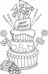 Birthday Coloring Happy Cake Pages Mom Drawing Party Printable Drawings Sheets Rocks Cards Easy These Cakes Getdrawings Geburtstag Visit Read sketch template
