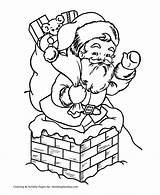 Natale Natal Babbo Chimneys Colorare Atentie Noel Papai Entra Nel Clopotel sketch template