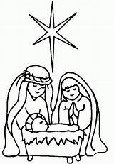 Coloring Jesus Baby Star Bethlehem Born sketch template