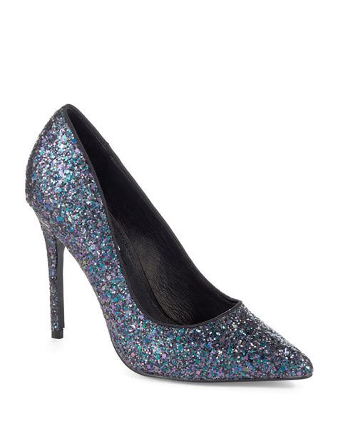 lyst steve madden atlantyc glitter pumps  blue