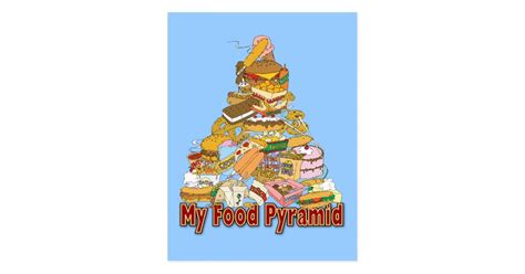 food pyramid junk food snacks postcard zazzle
