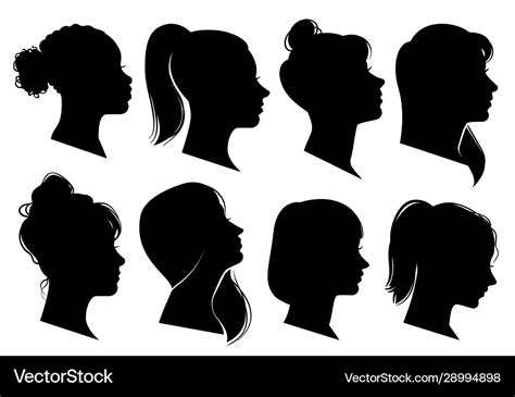 woman heads  profile beautiful female faces vector image
