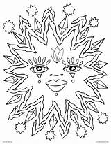 Coloring Pages Symmetrical Sun Printable Adults Kids Mandalas Mandala Celestial Getcolorings Color sketch template