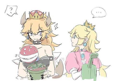 bowsette x peach waifu material game character anime style