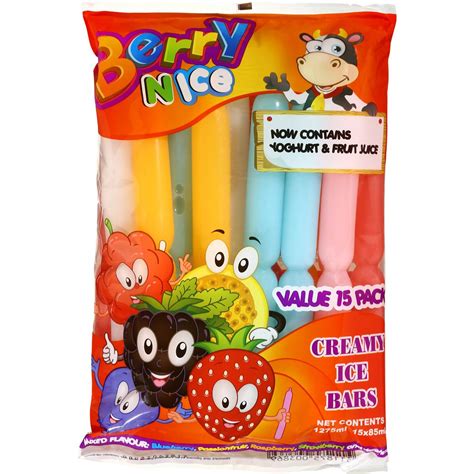 berry nice multi flavour creamy ice bars pk woolworths