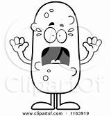 Pickle Mascot Coloring Scared Cartoon Cory Thoman Outlined Vector Holding Sign 2021 sketch template