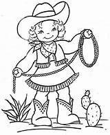 Coloring Pages Cowgirl Printable Cowboy Kids West Girls Wild Sheets Book Vintage Houston Western Coloring4free Retro Color Rodeo Little Cow sketch template