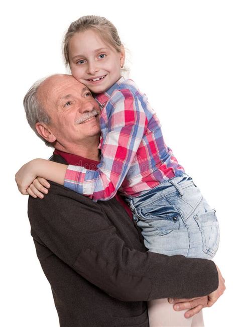 grandfather with granddaughter stock image image of cute grandfather