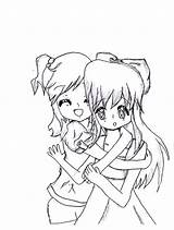 Hug Bff Hugging Friendship Tocolor sketch template