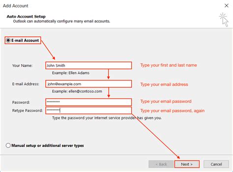 configure microsoft outlook   access  email account obrien