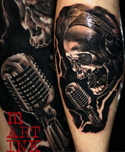 awesome singing skull tattoo   martin kukol tattoo  lover