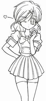 Anime Coloring Girl Drawings Pages Kawaii Cute Drawing Colorir Girls Para Pony Reaper Chibi Sketches Manga sketch template