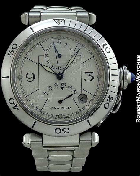 cartier ref  pasha dual time automatic date power reserve