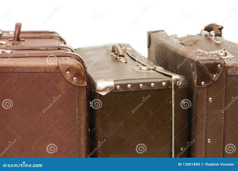 hoop van oude koffers stock foto image  toerist heropleving