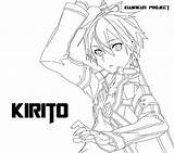 Kirito Sword Coloring Drawing Anime Line Pages Deviantart Kazuto Lineart Kirigaya Sao Drawings Getdrawings Digital Basi Manga Library Paint sketch template