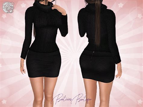 second life marketplace ♥ t maitreya black knit sweater mini skirt ♥