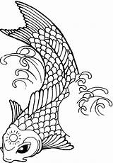 Koi Fish Coloring Tattoo Drawing Ambush Sun Line Pages 65kb Color Getcolorings Getdrawings Clipartmag sketch template