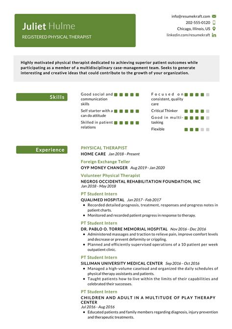 registered physical therapist resume sample   resumekraft