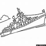 Navy Battleship Destroyer Warship sketch template