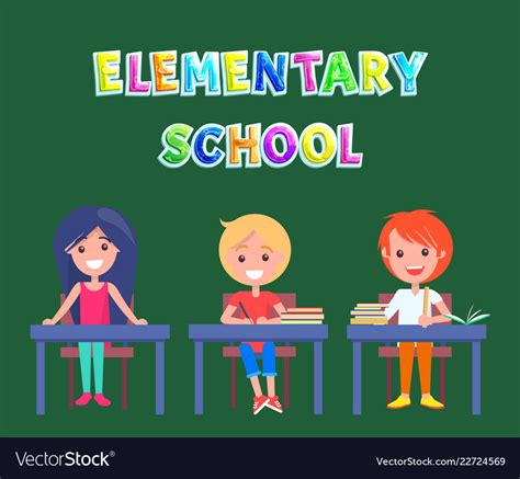 elementary  primary school poster  pupils vector image