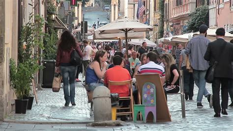 Rome Italy October 17 A Touristic Street Near The
