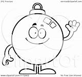 Waving Mascot Ornament Christmas Clipart Cartoon Thoman Cory Outlined Coloring Vector 2021 sketch template