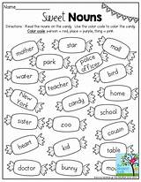 Grade Worksheet Noun Nouns Coloring Verbs Grammar Fun Filled Teaching Learning February sketch template