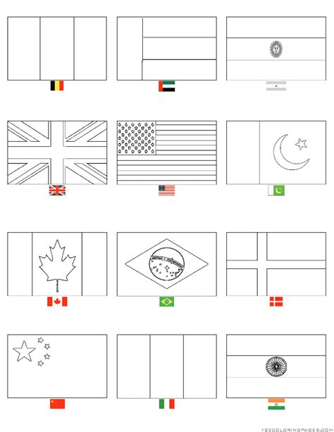 world flags coloring pages