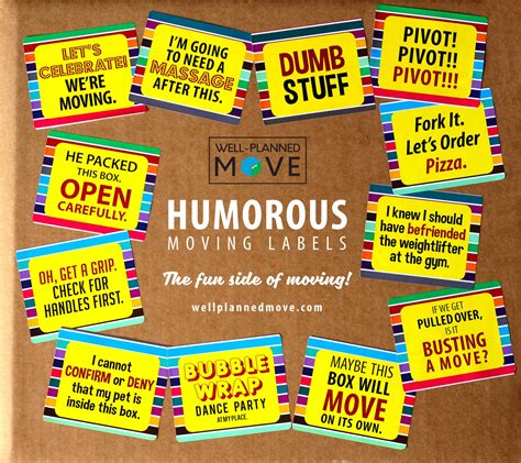 moving labels humorous moving labels funny jokes puns  etsy