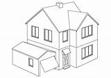 House 3d Coloring Pages Casa Template Dibujo sketch template