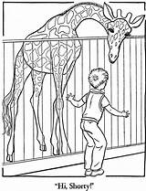 Zoo Coloring Pages Printable Animals Kids Colouring Giraffe sketch template
