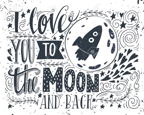 love    moon   hand drawn poster   romantic