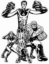 Coloring Fantastic Four Pages Popular Library Clipart Illustration sketch template