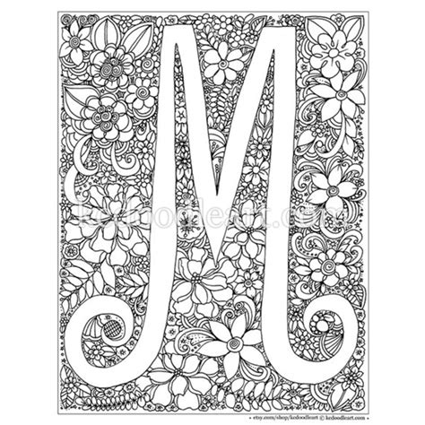 instant digital  adult coloring page letter  etsy singapore